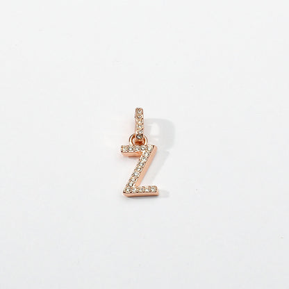 Rose Gold Initial Clip on Charm - Z