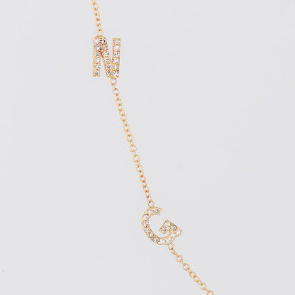 Sideswept Double Initial Necklace
