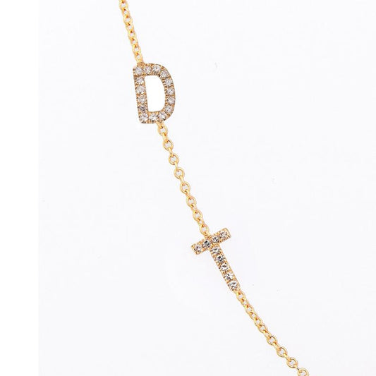 Sideswept Double Initial Necklace