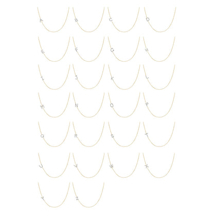 Sideswept Single Initial Necklace