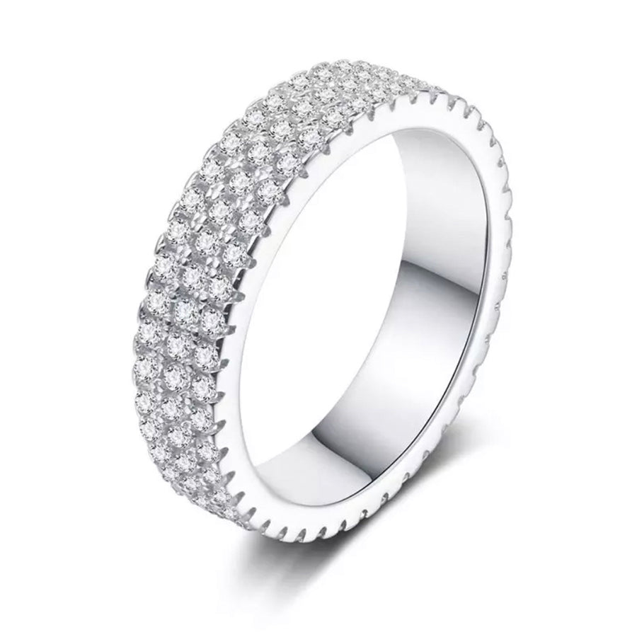 Silver Triple Row Pave Eternity