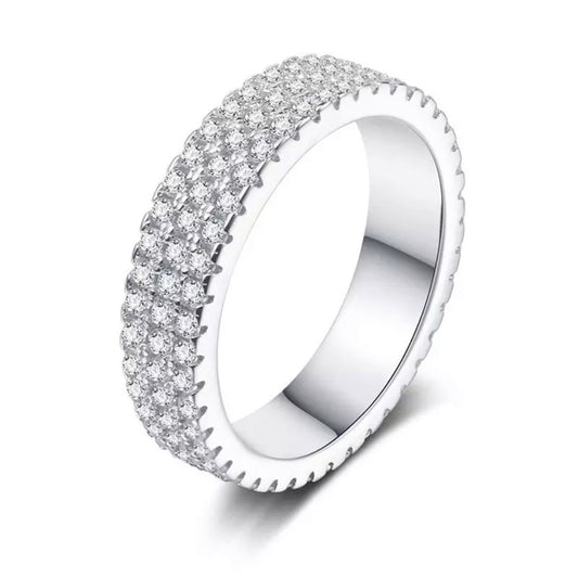 Silver Triple Row Pave Eternity