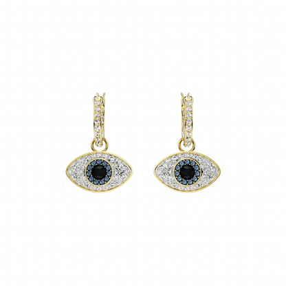 Gold Moonkissed Evil Eye Pave Drop Earring