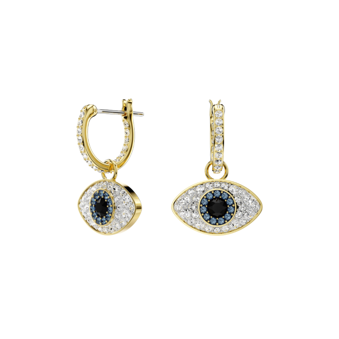 Gold Moonkissed Evil Eye Pave Drop Earring