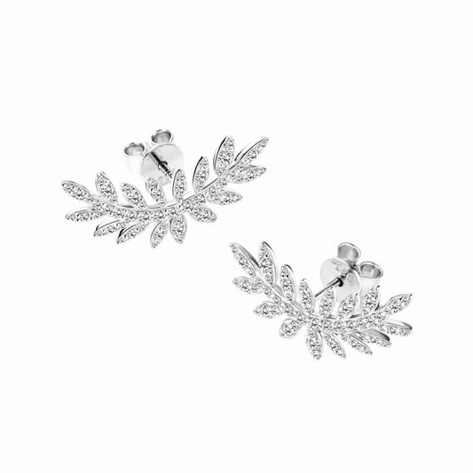 Silver Moissanite Sparkle Wreath Earring (925, Platinum Vermeil)
