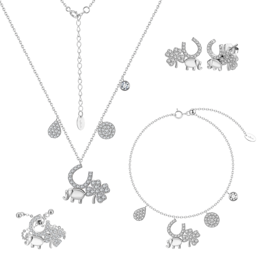 Designer Silver Love, Luck & Abundance Charm NSCD Set (925, Vermeil)