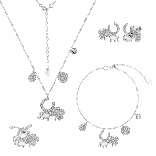 Designer Silver Love, Luck & Abundance Charm NSCD Set (925, Vermeil)