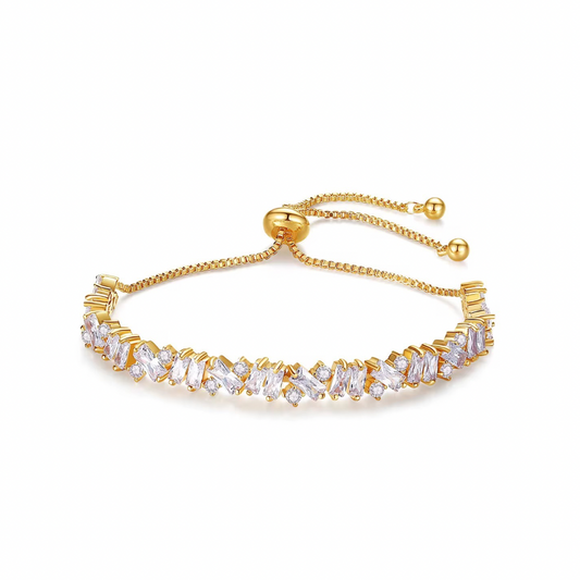 Gold Super Glam Baguette Bracelet (Mix Metal)
