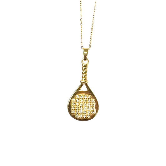 Paddle NSCD Pave Necklace (925, Vermeil Gold, Silver, Rose)