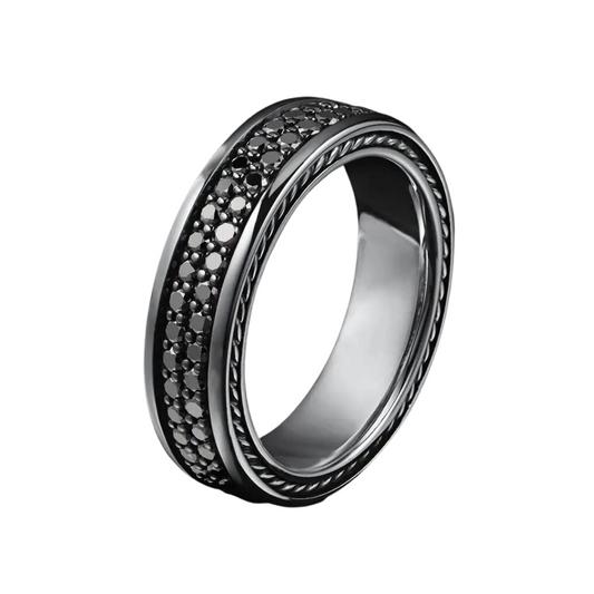 Mens Luxe Ebony Pave Ring