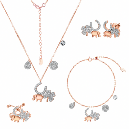 Designer Rose Gold Love, Luck & Abundance NSCD Charm Set (925, Vermeil)