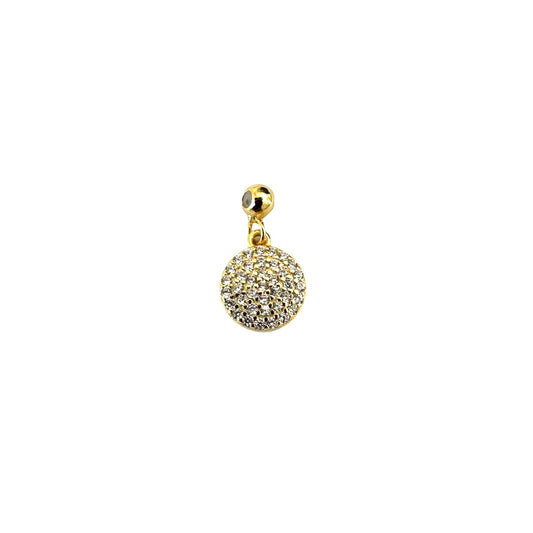 Elite Series Gold Pave Disc Charm (925, Vermeil)