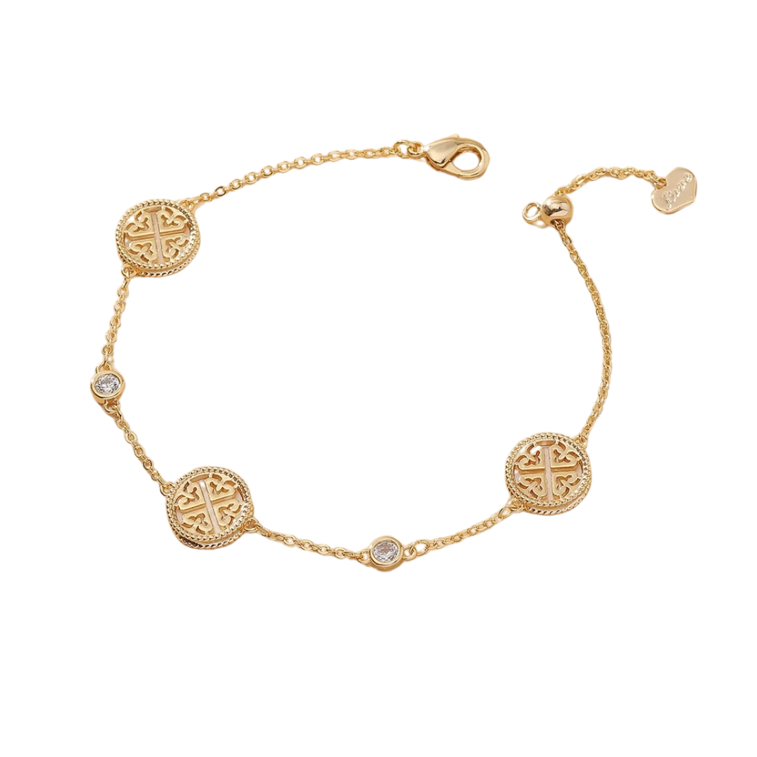 Gold Multiple Disc Euro Trend Bracelet