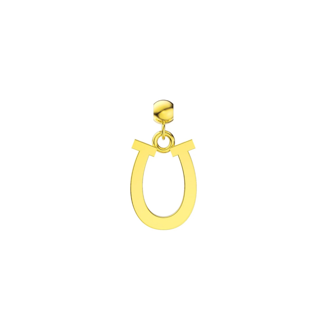 Elite Series Gold Horseshoe Satin Charm (925, Vermeil)