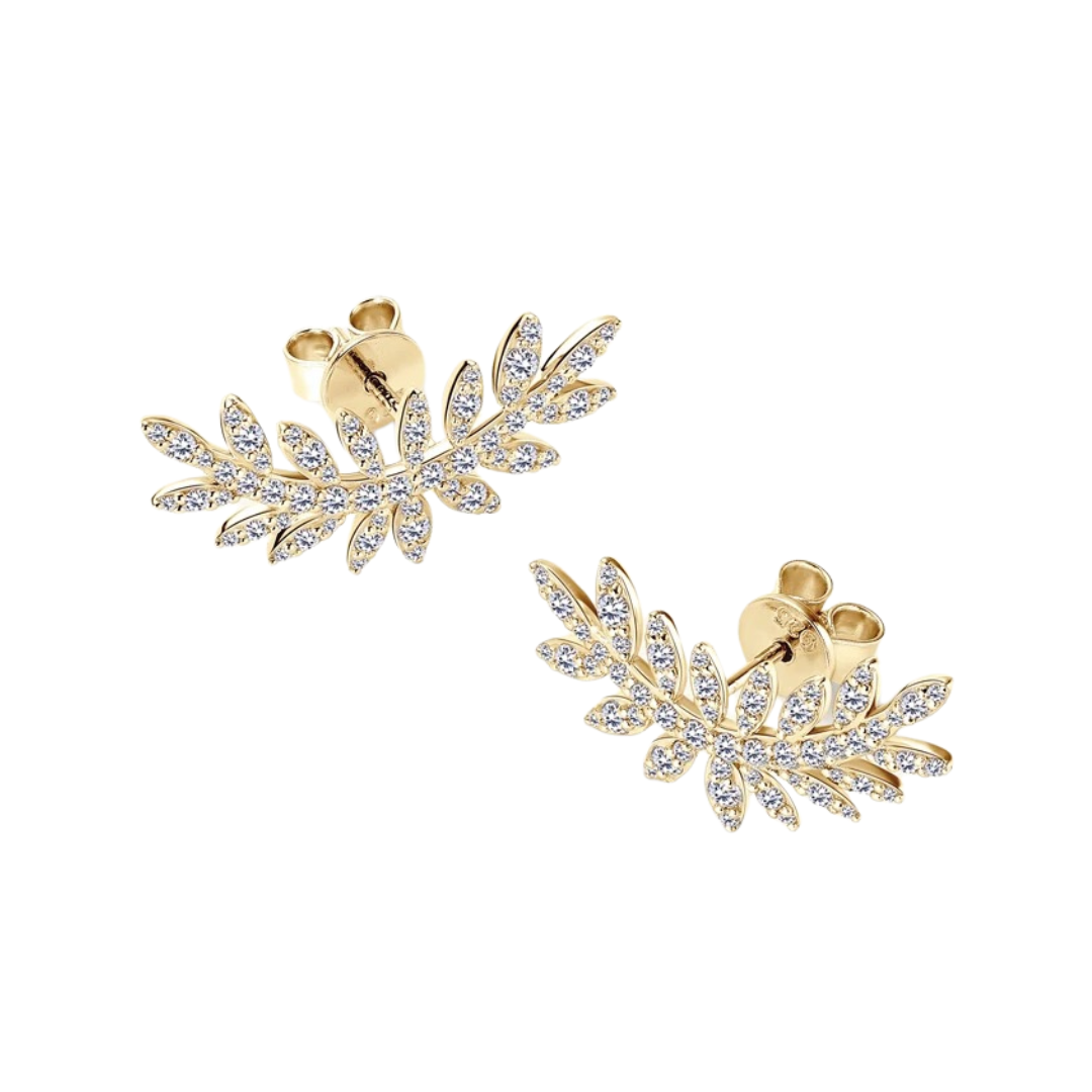 Gold Moissanite Sparkle Wreath Earring (925, 18k Gold Vermeil)
