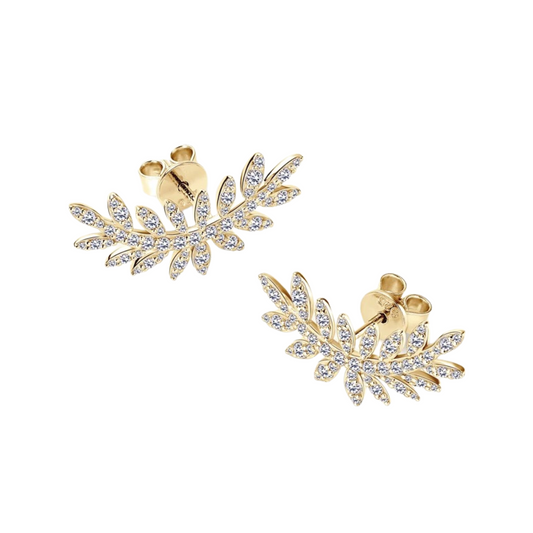 Gold Moissanite Sparkle Wreath Earring (925, 18k Gold Vermeil)