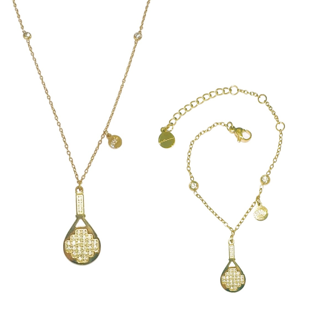 Gold Luxe Ball Charm Padel Necklace & Bracelet