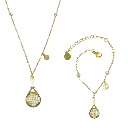 Gold Luxe Ball Charm Padel Necklace & Bracelet