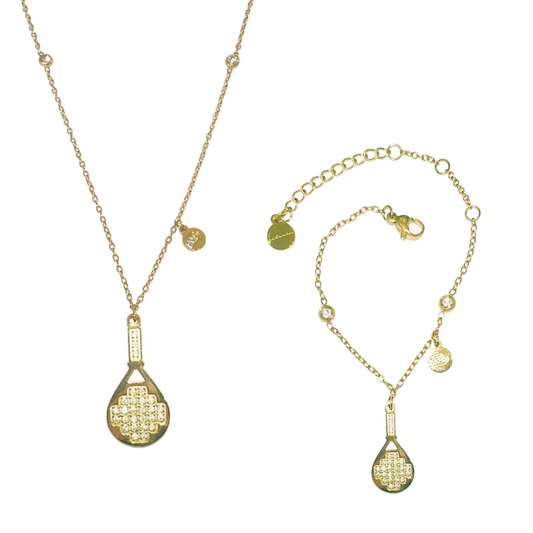 Gold Luxe Ball Charm Padel Necklace & Bracelet