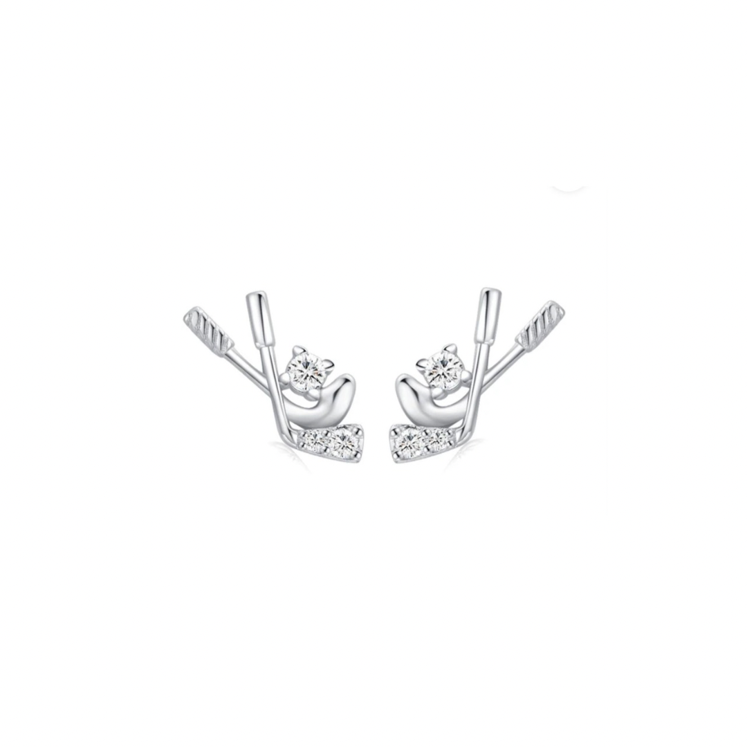 Cutesy Gold Club Earrings (925, Vermeil)