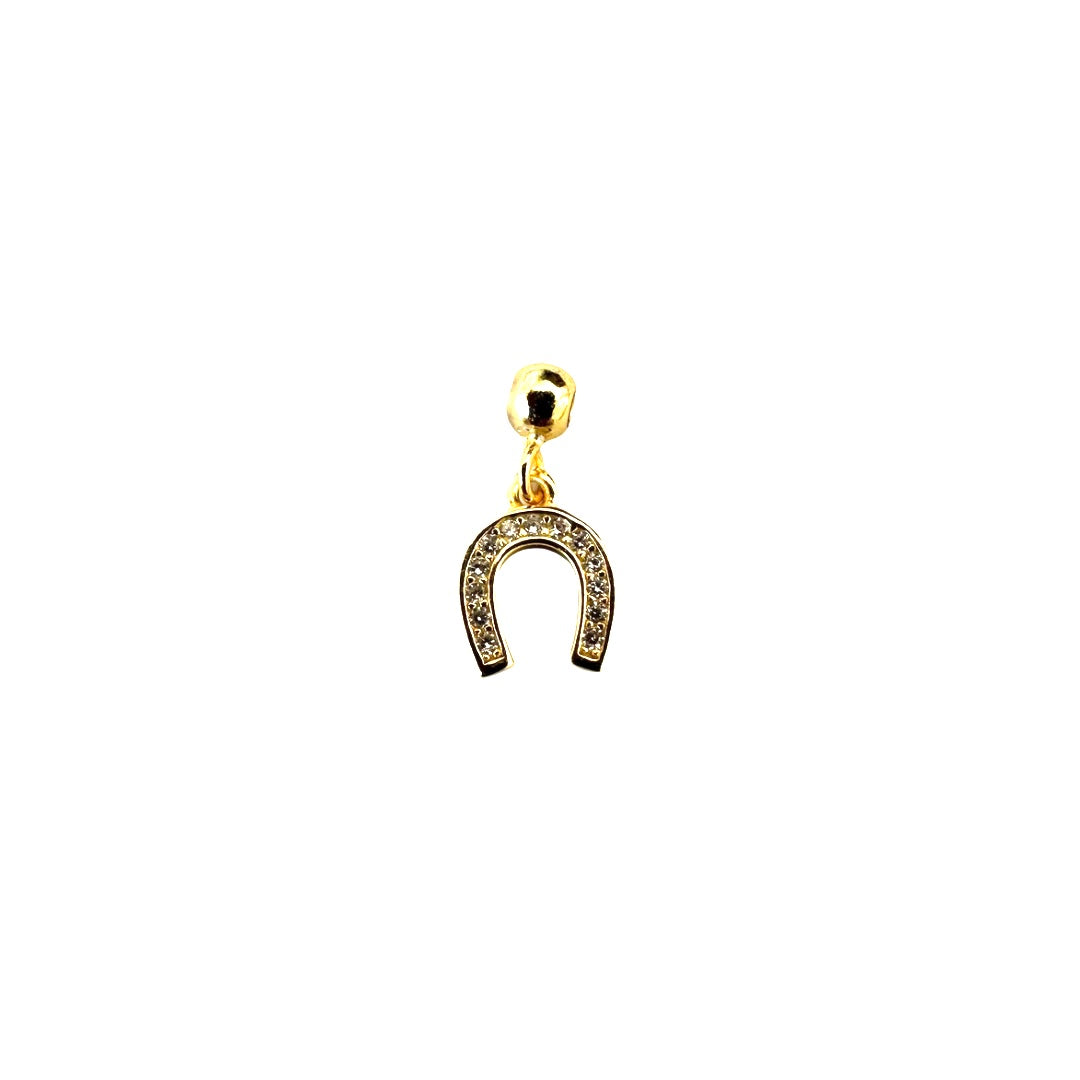 Elite Series Gold Horseshoe Pave Charm (925, Vermeil)