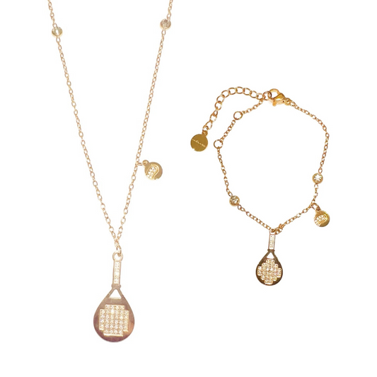 Rose Gold Luxe Ball Charm Padel Necklace & Bracelet