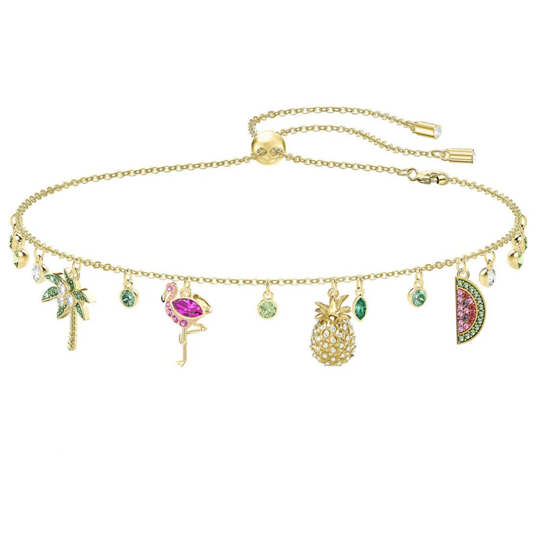 Pink Island Vibes Charm Necklace & Bracelet (Mix Metal)