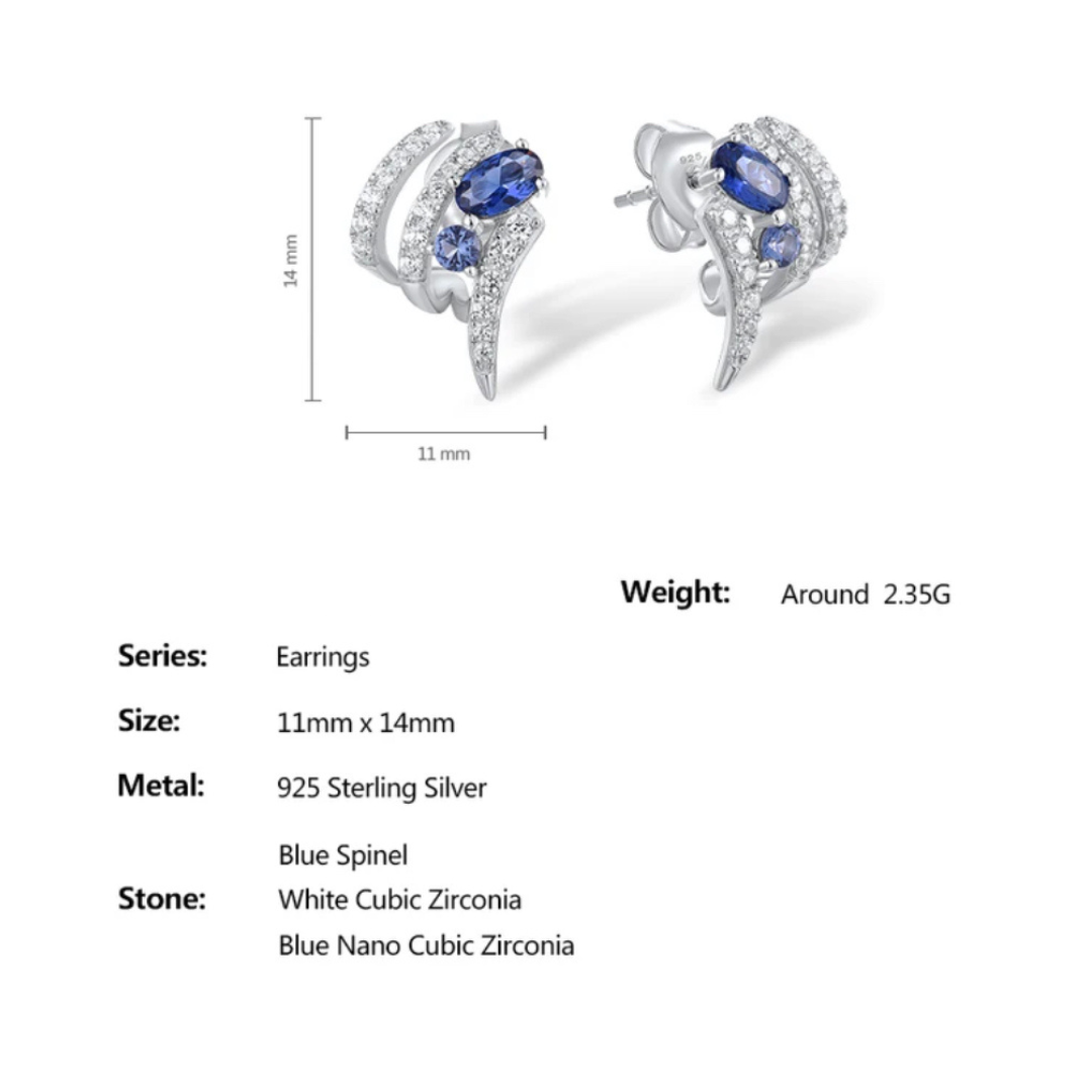 Silver & Blue Spinel Manifique Earring