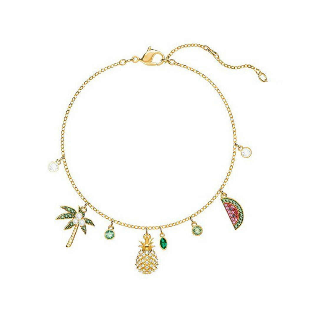 Pink Island Vibes Charm Necklace & Bracelet (Mix Metal)