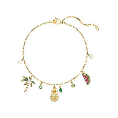 Pink Island Vibes Charm Necklace & Bracelet (Mix Metal)