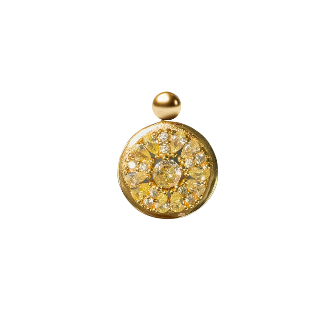 Elite Series Gold Lemonlicious Yellow Pear Charm (925, 18k Vermeil)