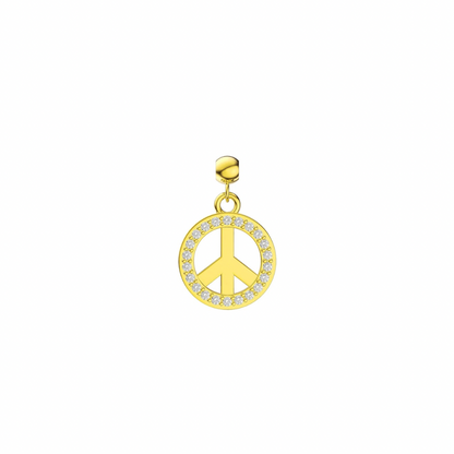 Elite Series Gold Pave Peace/Pave Charm (925,Vermeil)