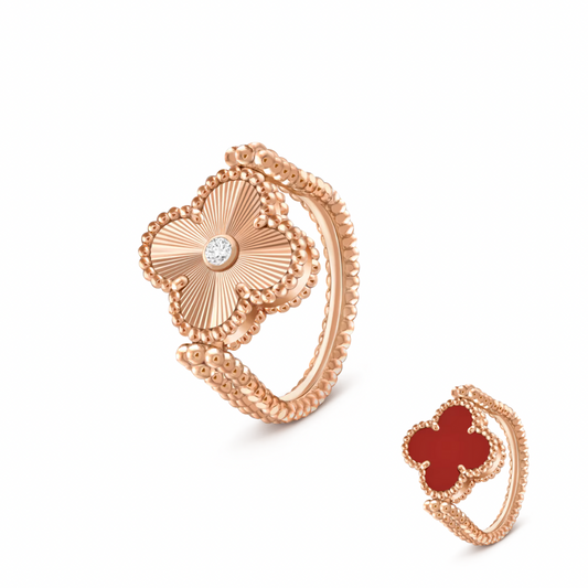 Rose Gold & Vixen Reversible Ring (925, Vermeil)