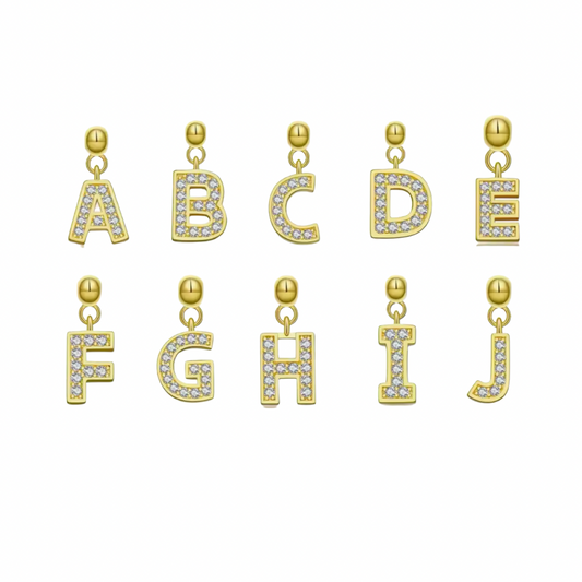 Elite Series Gold Pave NSCD Initial Charms (925, Vermeil)