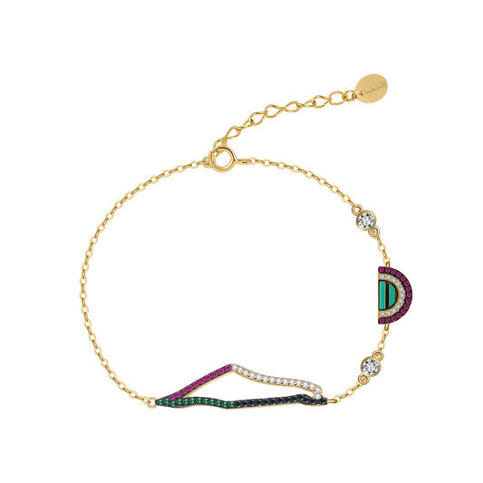 The Dunes Pave NSCD Map Bracelet (925,Vermeil)