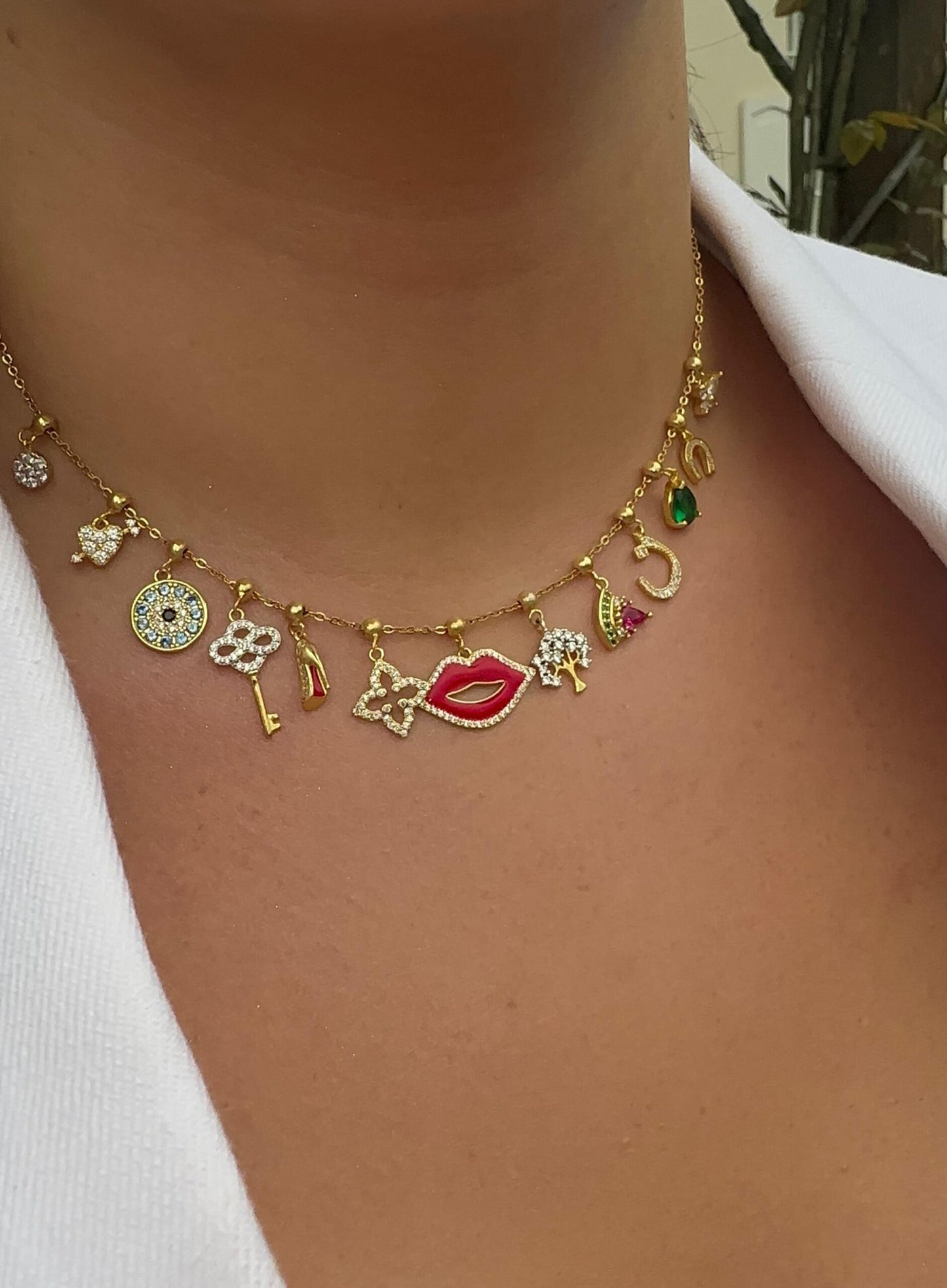 Elite Series Red Lip With NSCD Sparkle Liner Charm (925, Vermeil)