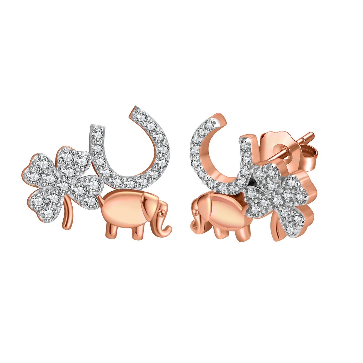 Designer Rose Gold Love, Luck & Abundance NSCD Charm Set (925, Vermeil)