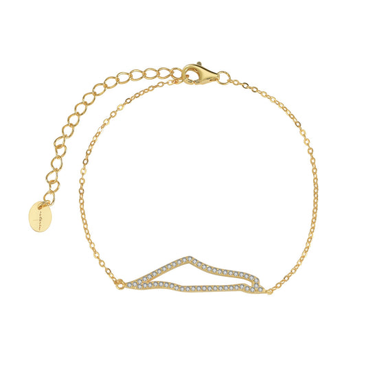 Gold Pave NSCD Palestine Bracelet (925)